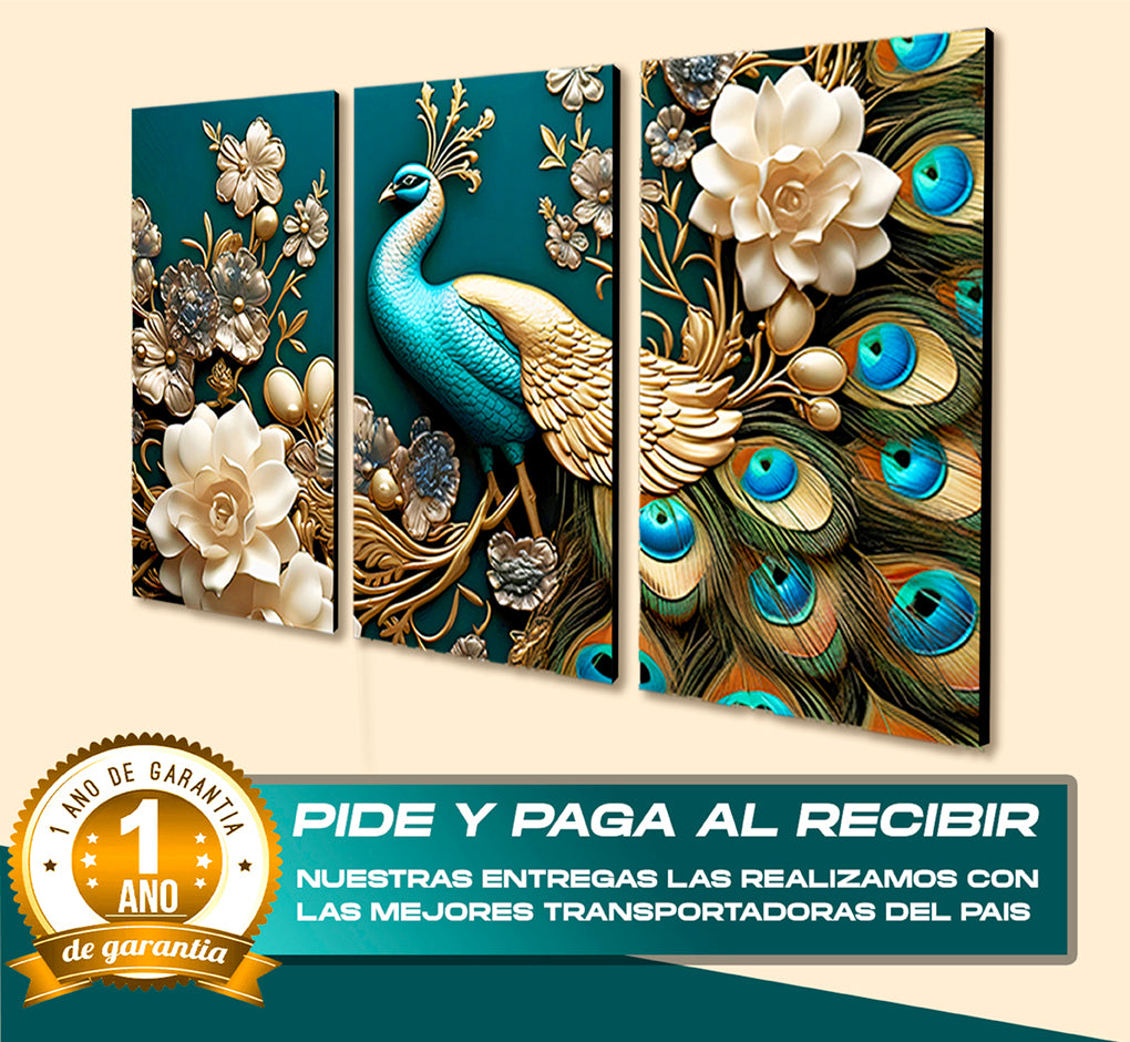HERMOSO CUADRO DEL PAVO REAL - 120CM * 70CM
