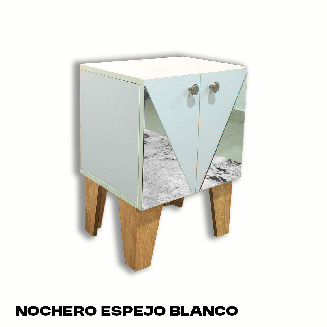 Mesa de Noche Moderna con Espejo