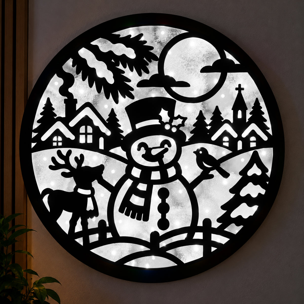 Cuadro navideño circular