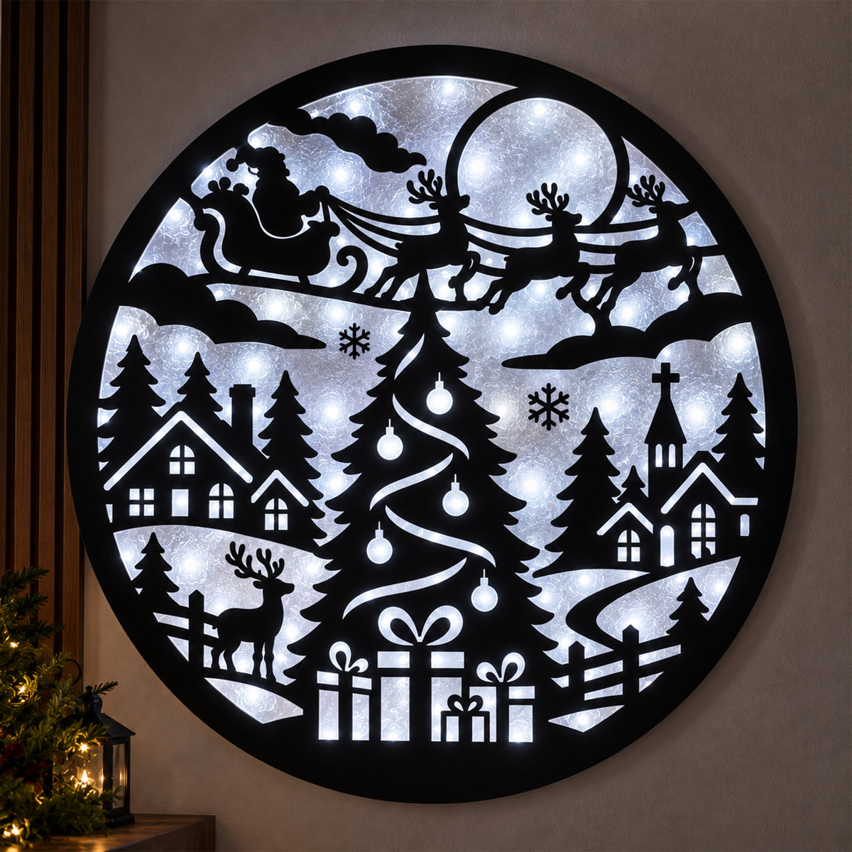 Cuadro navideño circular