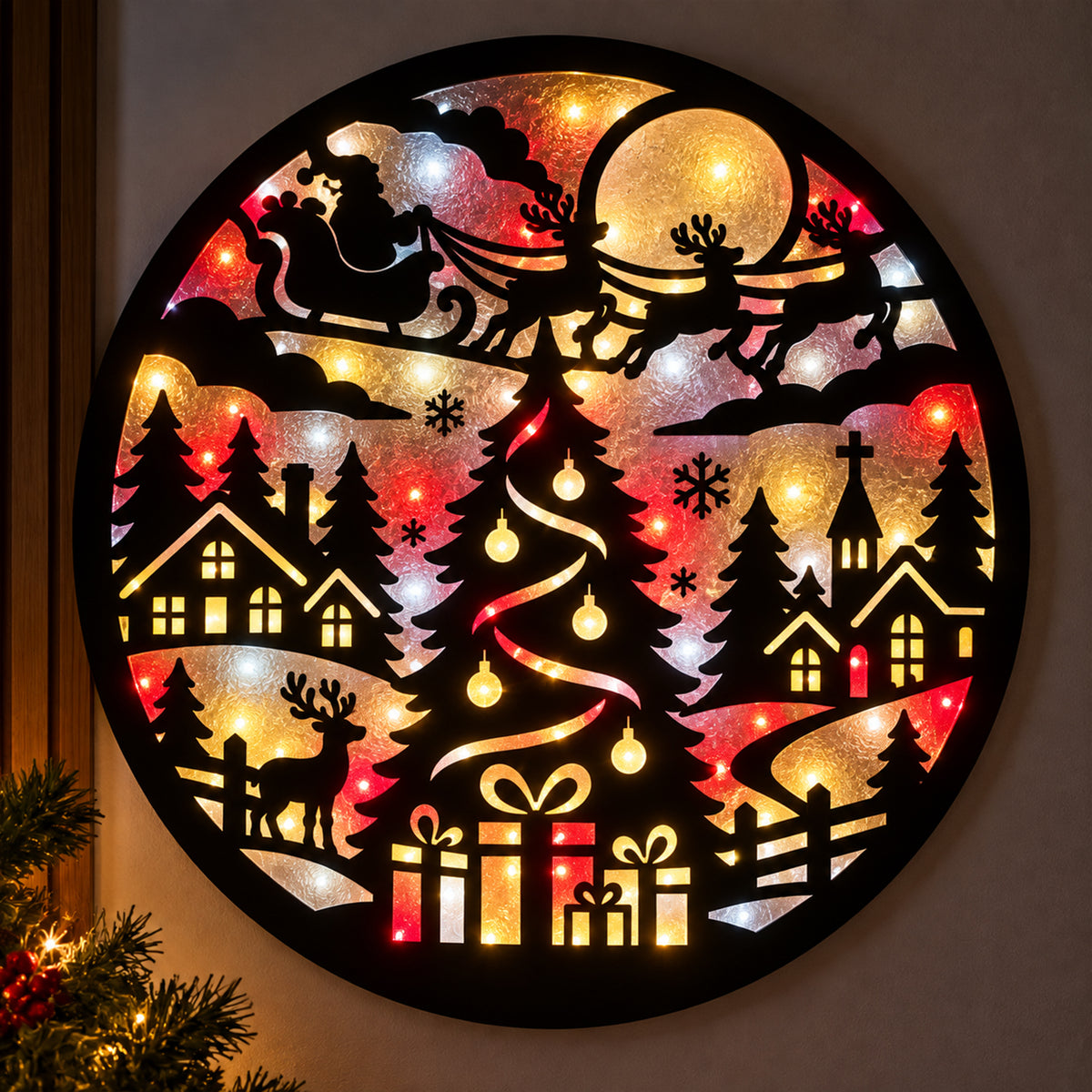 Cuadro navideño circular