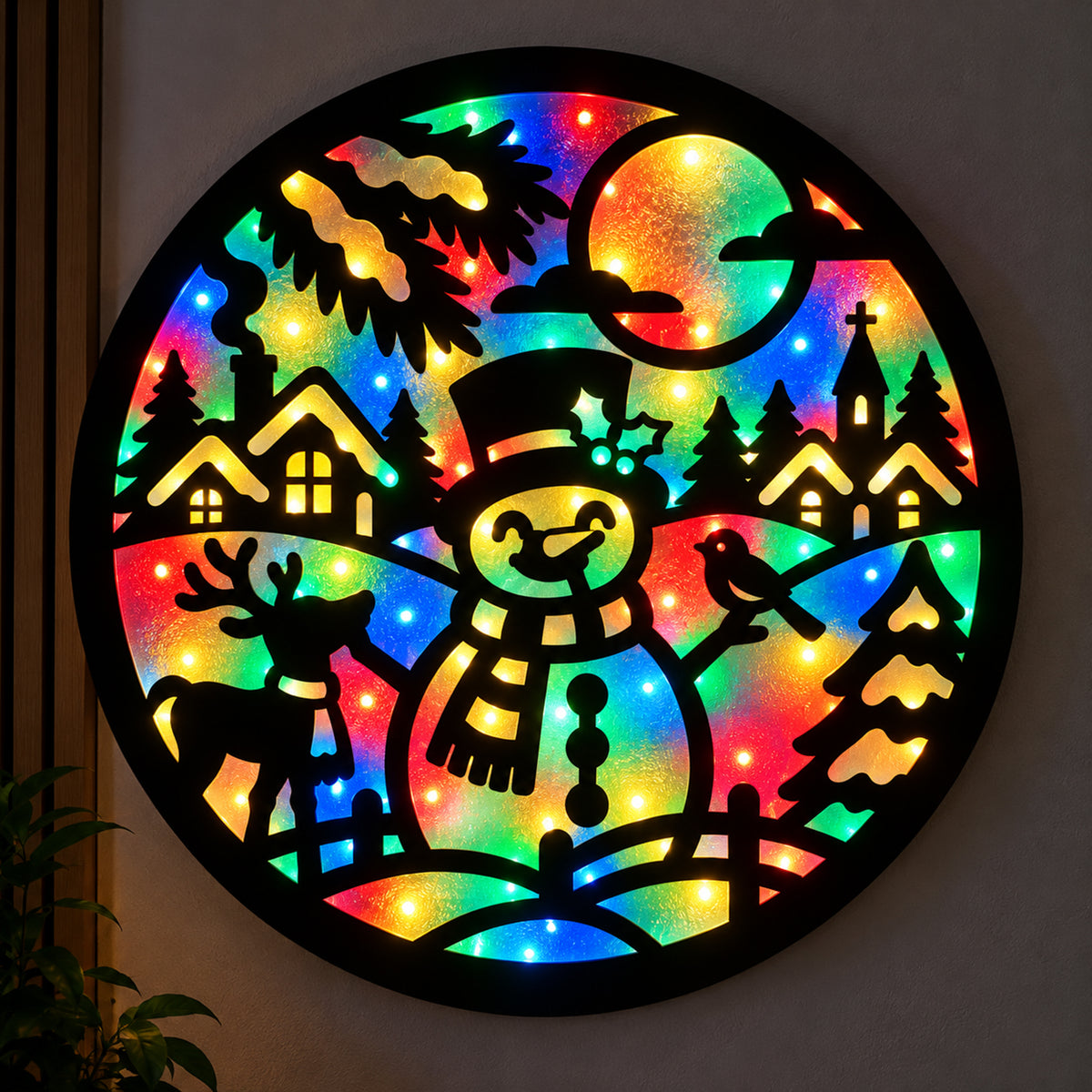 Cuadro navideño circular