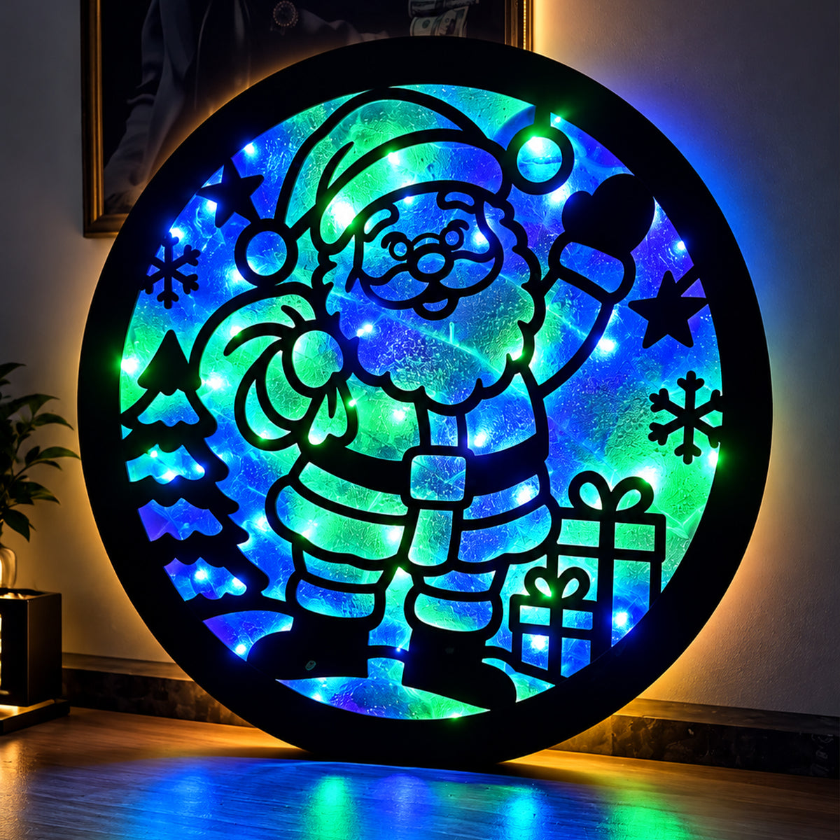 Cuadro navideño circular