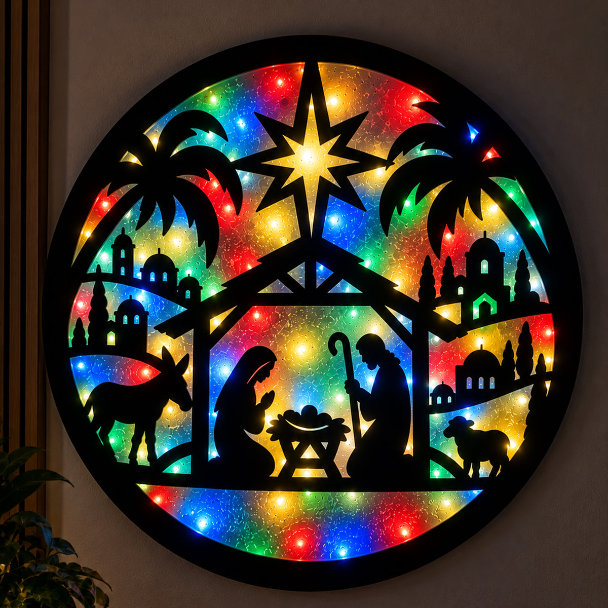 Cuadro navideño circular